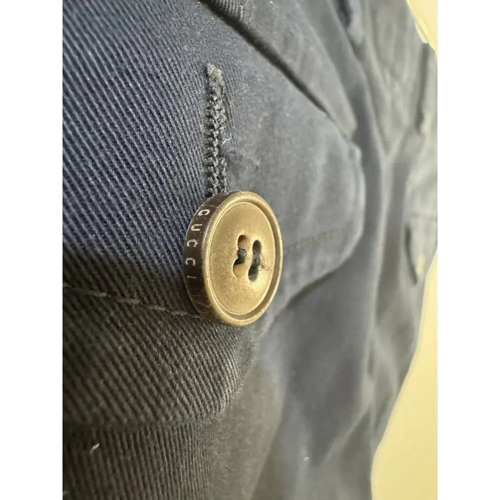 Gucci Men Riding Pants Navy Blue Cotton Blend Size 50 R Italy Size 34 US ITALY